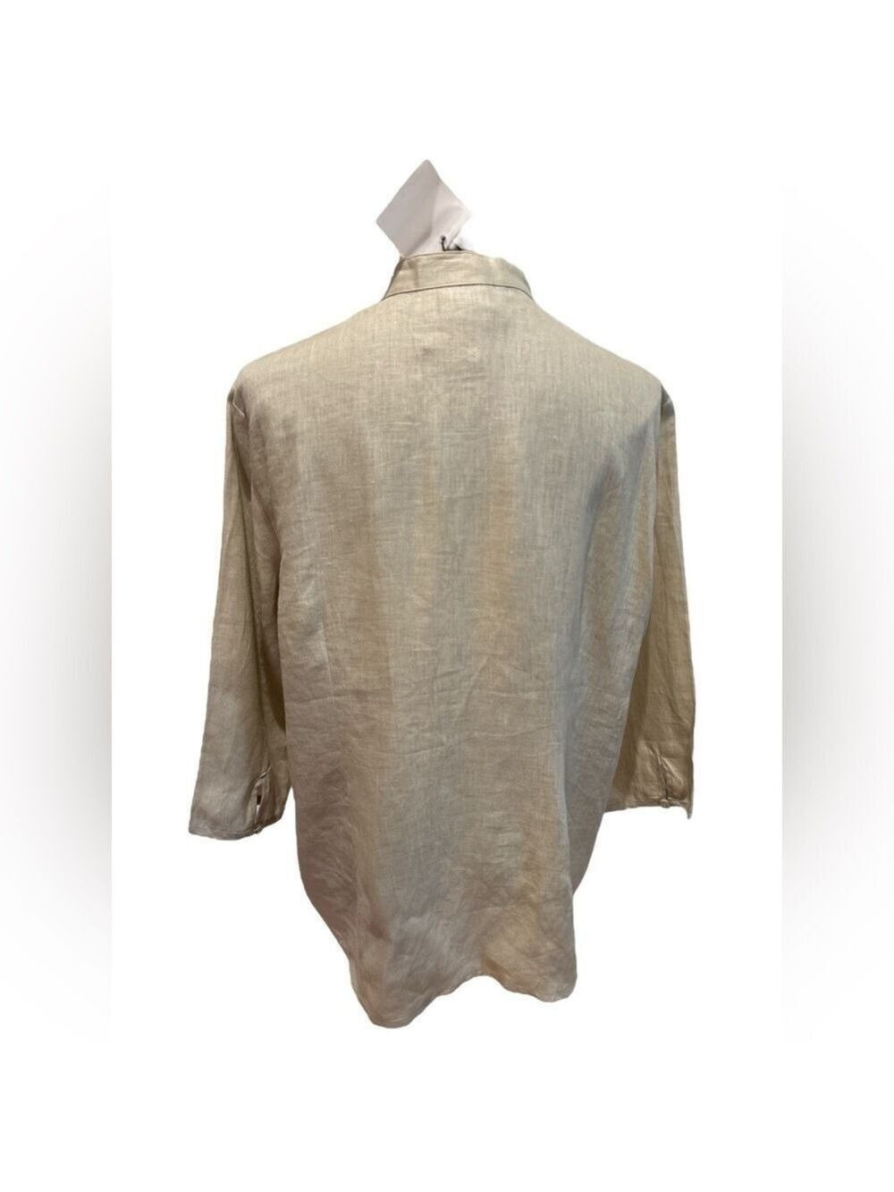 80s 2PC LINEN TOPS ANN TAYLOR PINK TOP SZ 6 & NWT JILLIAN JONES CREAMY TOP SZ M - Picture 4 of 9